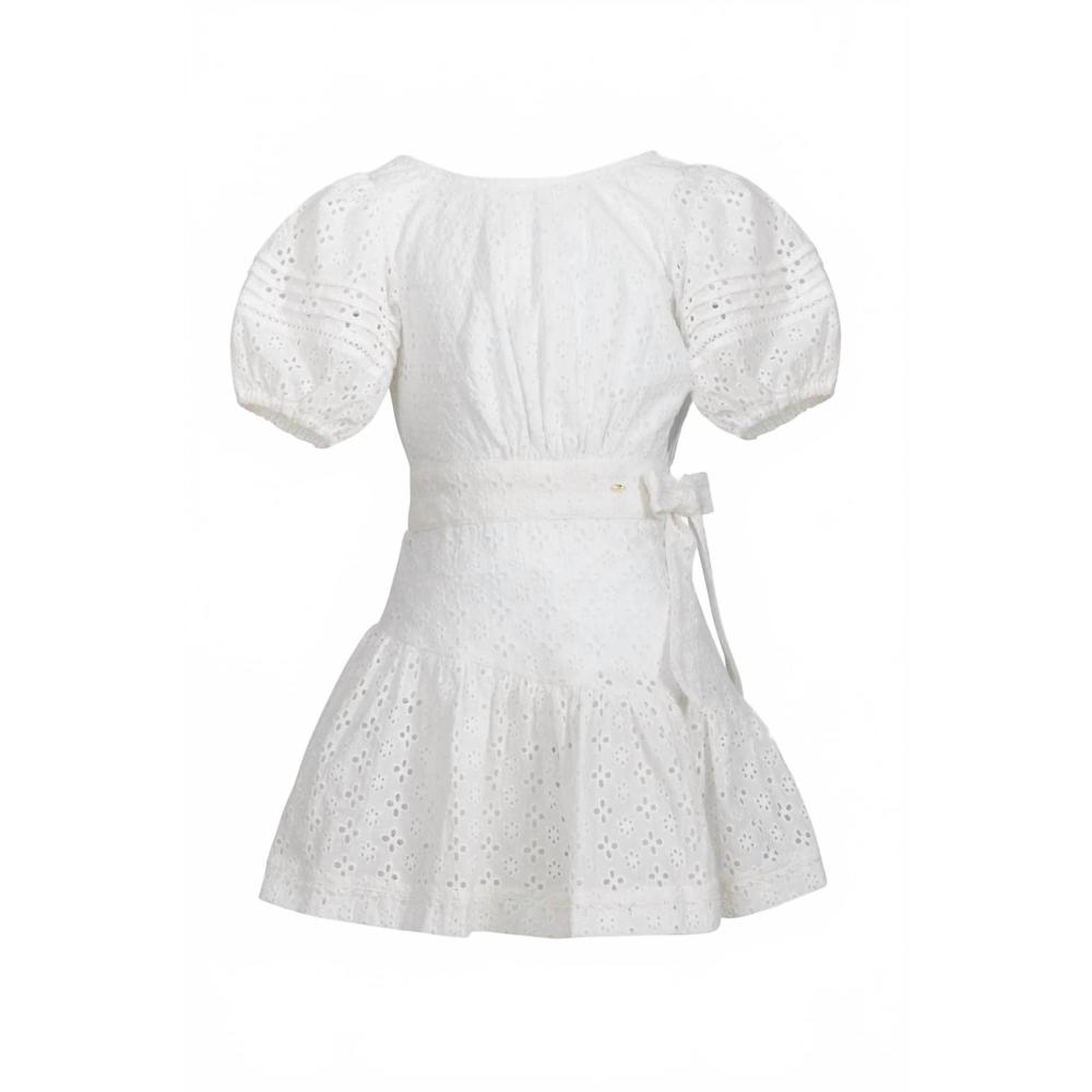 NEW POUPETTE ST BARTH girl's chantal mini dress in natural white